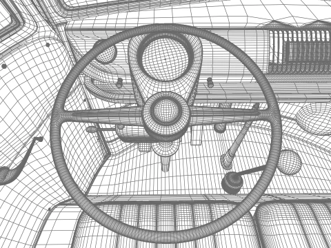 Autobus Volkswagen T1 Samba 1950 rok Model 3D
