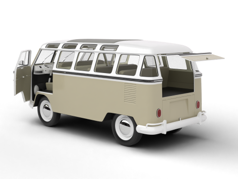Volkswagen T1 Samba Bus 1950 HQ Modelo 3D
