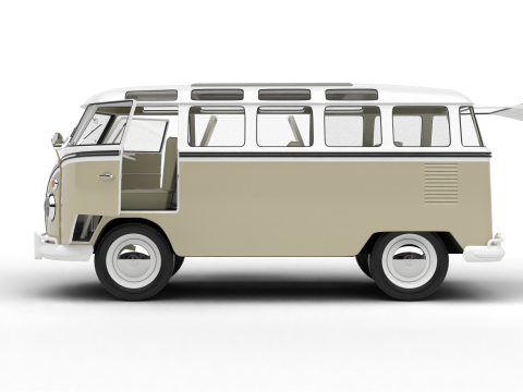 Volkswagen T1 Samba Bus 1950 HQ Modelo 3D