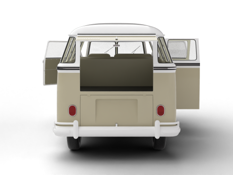 Volkswagen T1 Samba Bus 1950 HQ Modelo 3D