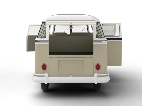 Volkswagen T1 Samba Bus 1950 HQ 3D Model