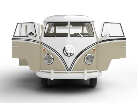 Volkswagen T1 Samba Bus 1950 HQ Modelo 3D