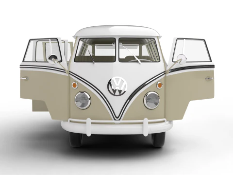 Volkswagen T1 Samba Bus 1950 HQ 3D Model