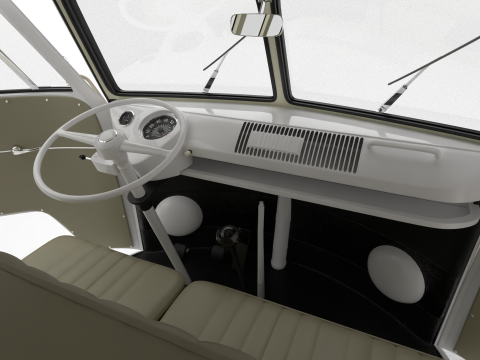 Volkswagen T1 Samba Bus 1950 HQ Modelo 3D