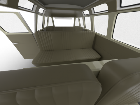 Volkswagen T1 Samba Bus 1950 HQ Modelo 3D