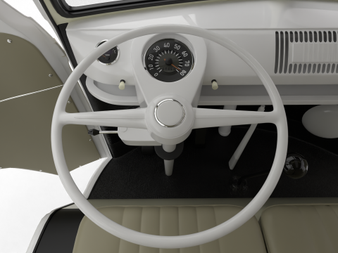 Volkswagen T1 Samba Bus 1950 HQ Modelo 3D