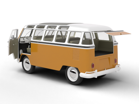 Volkswagen T1 Samba Bus 1950 HQ Modelo 3D