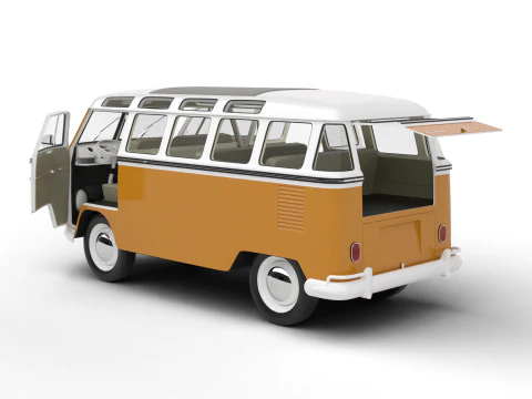 Volkswagen T1 Samba Bus 1950 HQ 3D Model