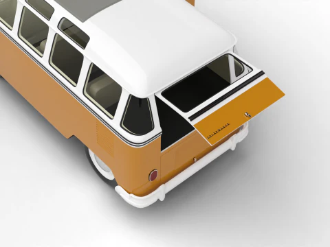 Volkswagen T1 Samba Bus 1950 HQ 3D Model