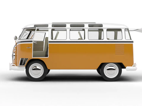 Volkswagen T1 Samba Bus 1950 HQ 3D Model