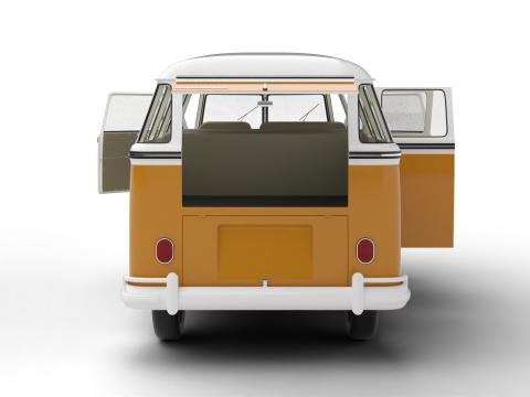 Volkswagen T1 Samba Bus 1950 HQ Modelo 3D