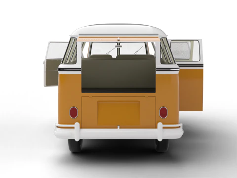 Volkswagen T1 Samba Bus 1950 HQ 3D Model