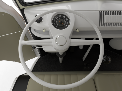 Volkswagen T1 Samba Bus 1950 HQ Modelo 3D