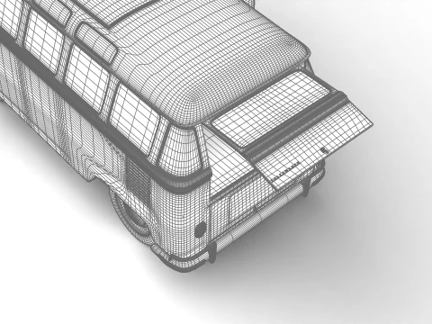 Volkswagen T1 Samba Bus 1950 HQ 3D Model