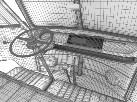 Volkswagen T1 Samba Bus 1950 HQ 3D Model