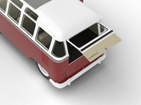 Volkswagen T1 Samba Bus 1950 HQ 3D Модель