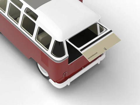 Volkswagen T1 Samba Bus 1950 HQ 3D Model