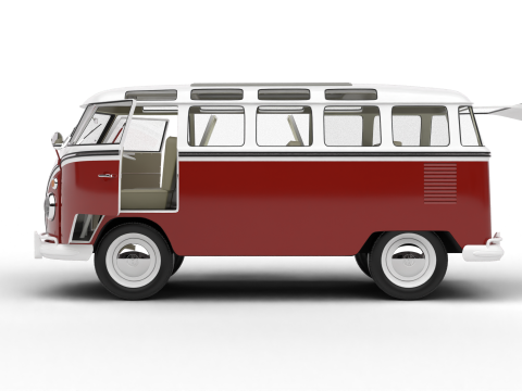 Volkswagen T1 Samba Bus 1950 HQ 3D Модель