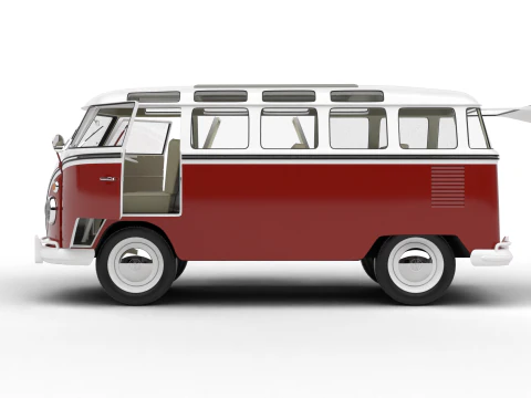 Volkswagen T1 Samba Bus 1950 HQ 3D Model