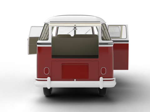 Volkswagen T1 Samba Bus 1950 HQ 3D Модель