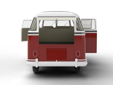 Volkswagen T1 Samba Bus 1950 HQ 3D Model