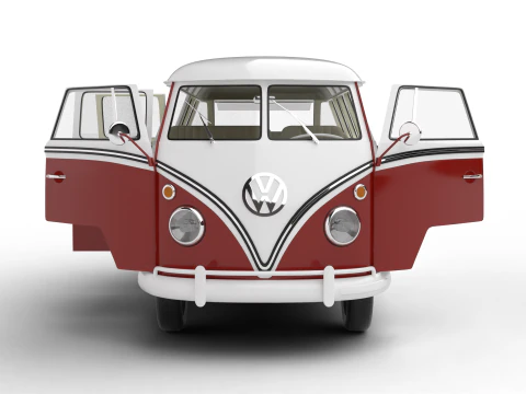 Volkswagen T1 Samba Bus 1950 HQ 3D Model
