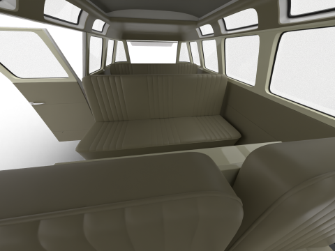 Volkswagen T1 Samba Bus 1950 HQ 3D Модель