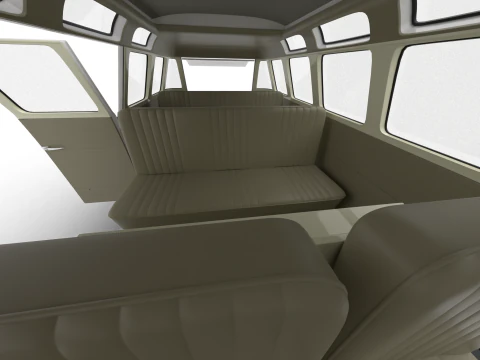 Volkswagen T1 Samba Bus 1950 HQ 3D Model