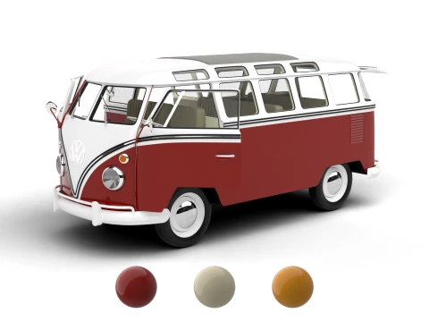 Volkswagen T1 Samba Bus 1950 HQ 3D Model