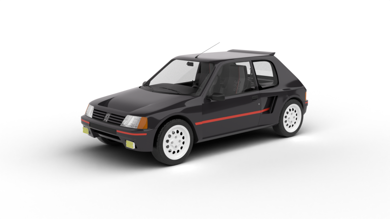 Peugeot 205 Turbo 16 1984 3Dモデル .c4d .max .obj .3ds .fbx .stl .blend