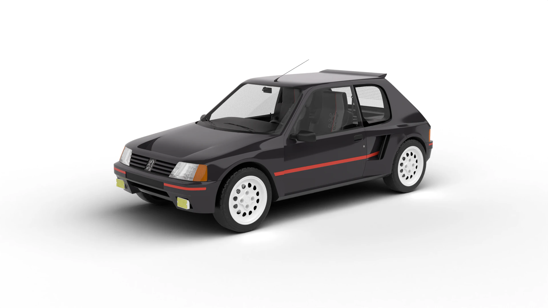 Peugeot 205 Turbo 16 1984 3D Model .c4d .max .obj .3ds .fbx .stl .blend 