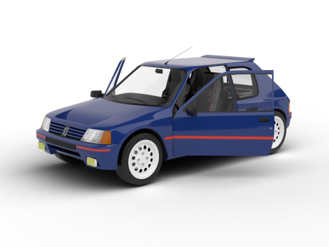 Peugeot 205 Turbo 16 1984 HQ 3D Модель
