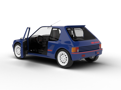 Peugeot 205 Turbo 16 1984 HQ 3D Модель