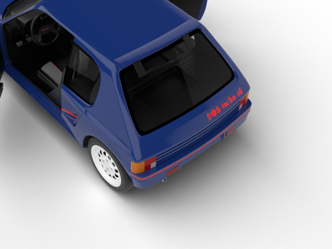 Peugeot 205 Turbo 16 1984 HQ 3D Модель