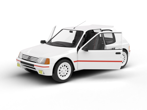 Peugeot 205 Turbo 16 1984 HQ 3D Модель