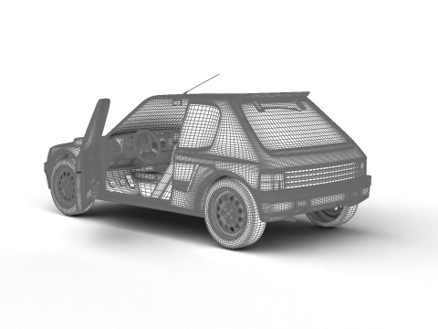 Peugeot 205 Turbo 16 1984 HQ 3D Модель