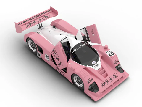 Nissan R90CK Italya Team Racing 1990 HQ 3D Model