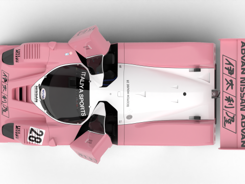 Nissan R90CK Italya Team Racing 1990 HQ 3Dモデル