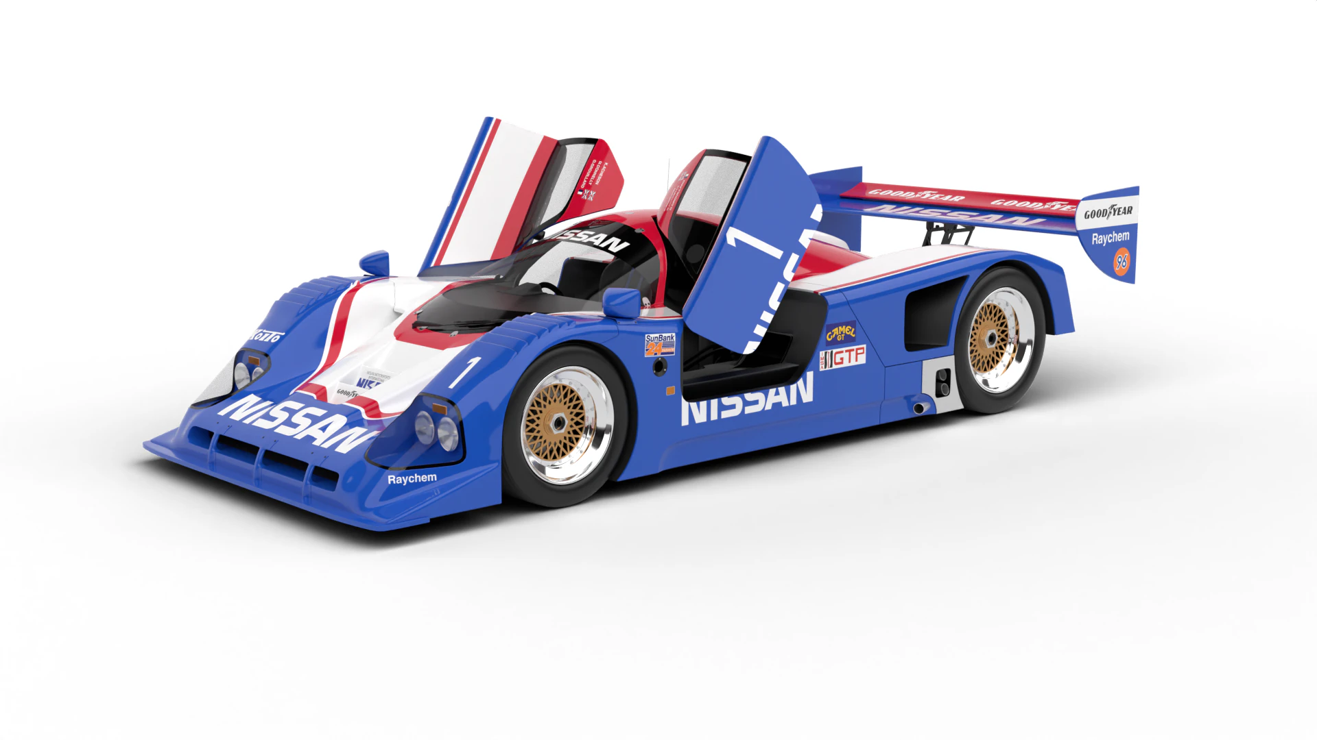 Nissan R90CK Le Mans Racing 1990 HQ Modelo 3D .c4d .max .obj .3ds .fbx .stl .blend 