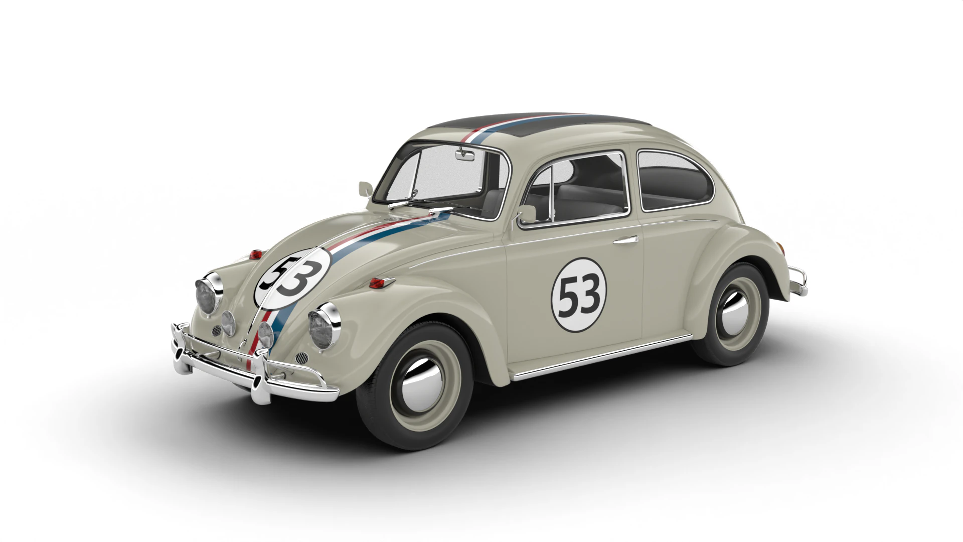 Volkswagen Maggiolino Herbie 1963 Modello 3D .c4d .max .obj .3ds .fbx .stl .blend 