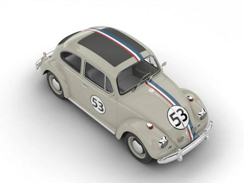 Volkswagen Maggiolino Herbie 1963 Modello 3D