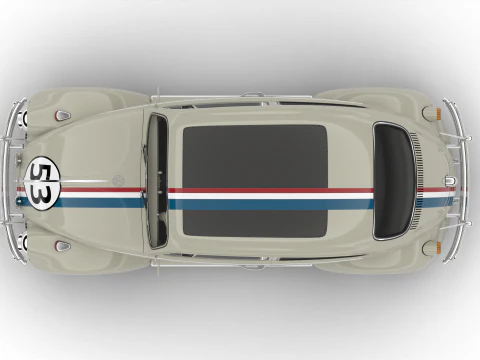 Volkswagen Maggiolino Herbie 1963 Modello 3D