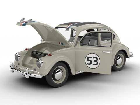 Volkswagen Beetle Herbie 1963 HQ 3D Model