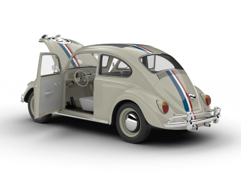 Volkswagen Beetle Herbie 1963 HQ 3D Model