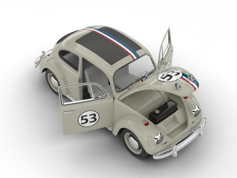 Volkswagen Beetle Herbie 1963 HQ 3D Model