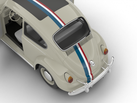 Volkswagen Beetle Herbie 1963 HQ 3D Model