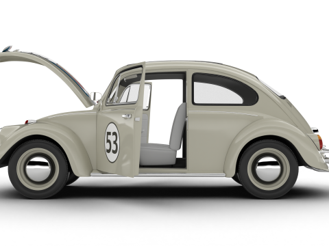 Volkswagen Beetle Herbie 1963 HQ 3D Model