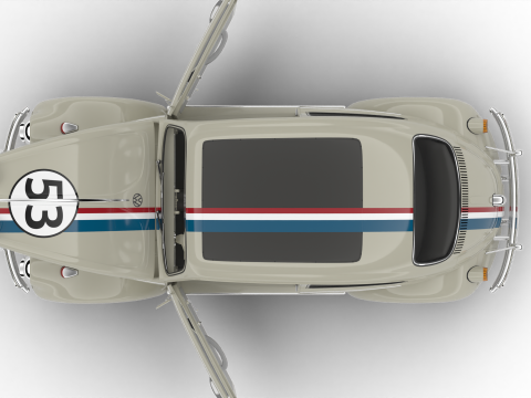 Volkswagen Beetle Herbie 1963 HQ 3D Model