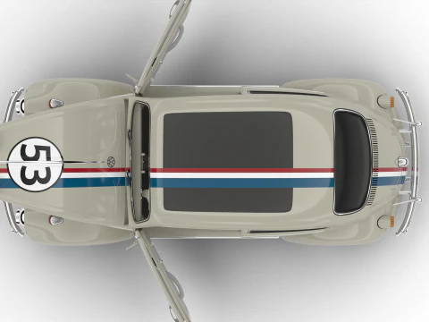 Volkswagen Beetle Herbie 1963 HQ 3D Model