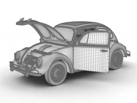 Volkswagen Beetle Herbie 1963 HQ 3D Model